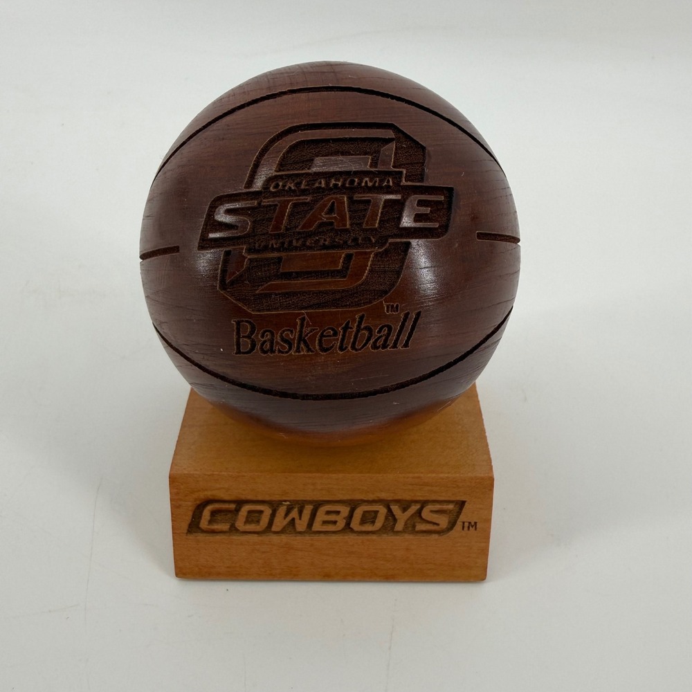 Oklahoma State University Cowboys Wood Basketball Desk Trophy Wood‎ Works USA